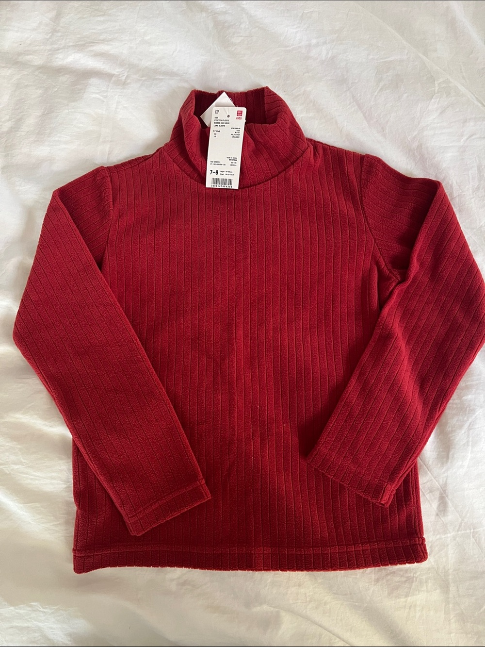 NWT Uniqlo mock neck Long Sleeve Top, sz 7-8